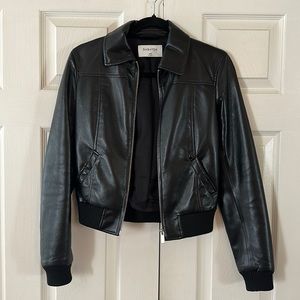 Aritzia leather bomber jacket